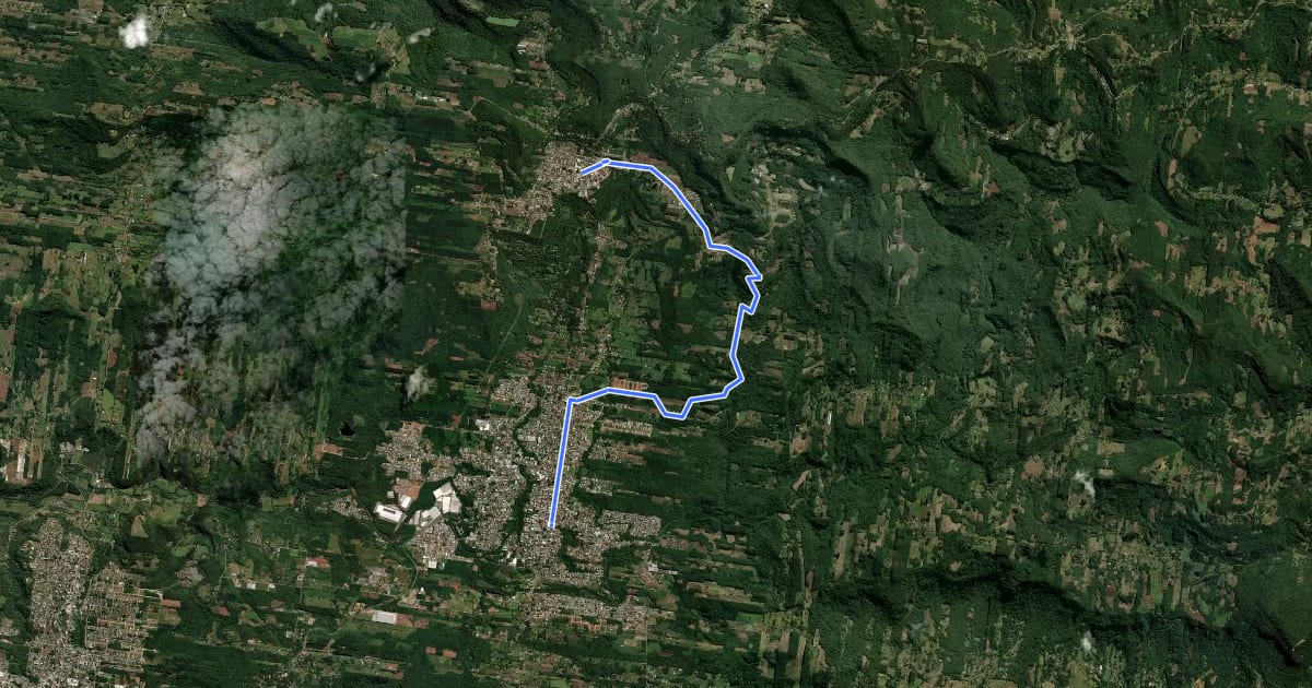 Маршрут Circuito de Cicloturismo da Rota Romântica - Trecho 9 de Dois Irmãos a Morro Reuter на спутниковом снимке
