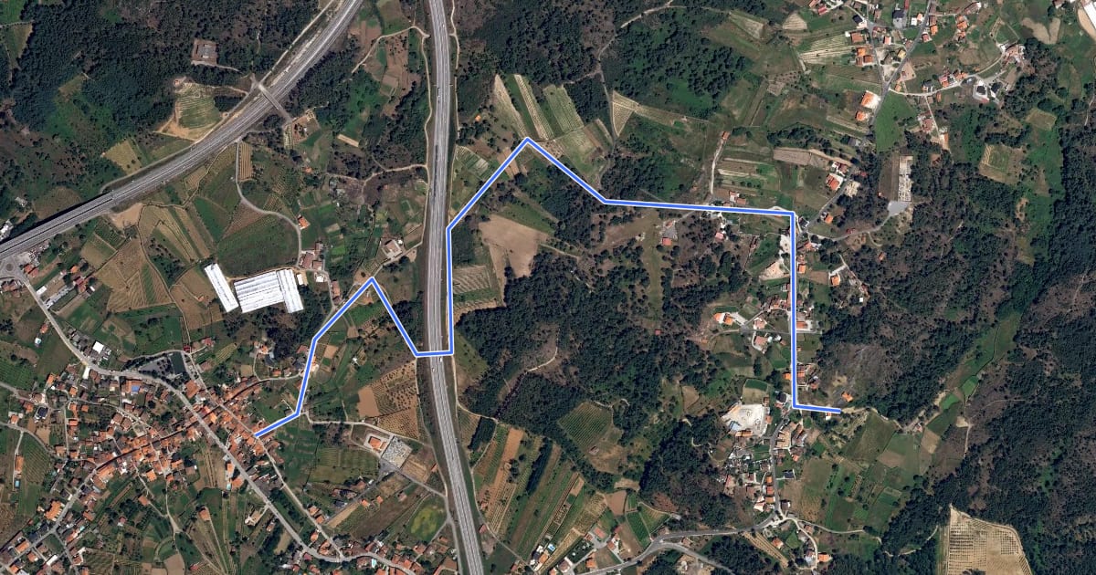 Маршрут Circuito de Constantim на спутниковом снимке