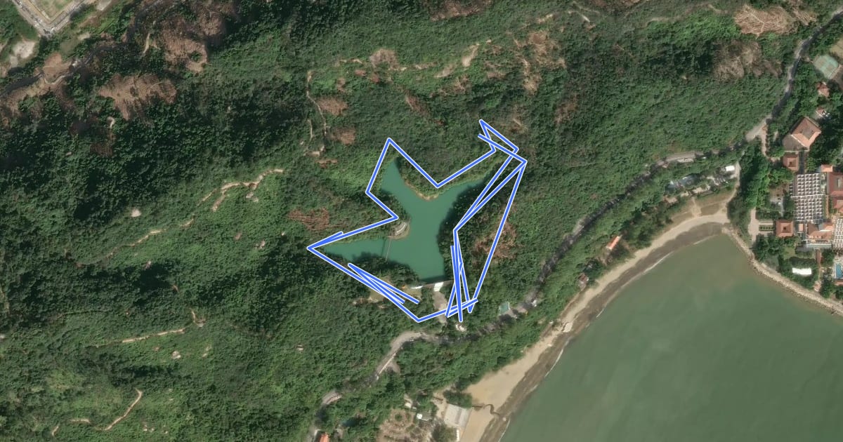 Маршрут 黑沙水庫健康徑 Circuito de Manutenção da Barragem de Hác-Sá на спутниковом снимке