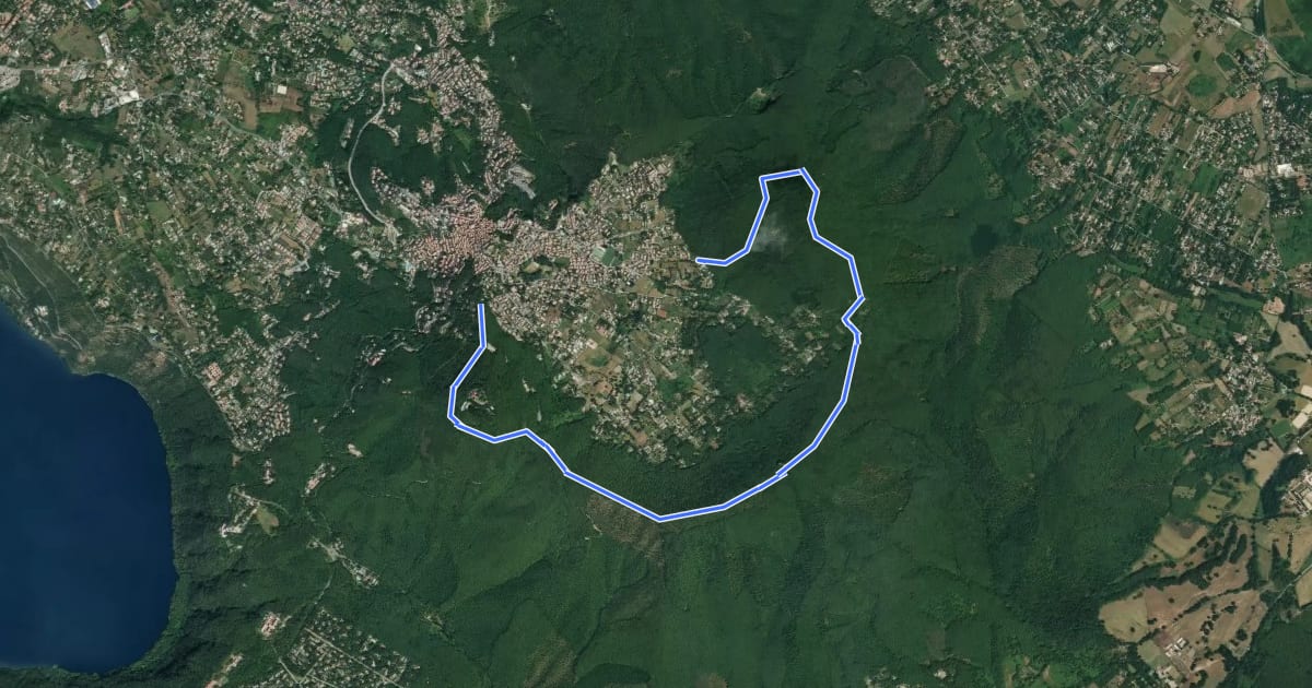 Маршрут Circuito delle Faete di Rocca di Papa на спутниковом снимке