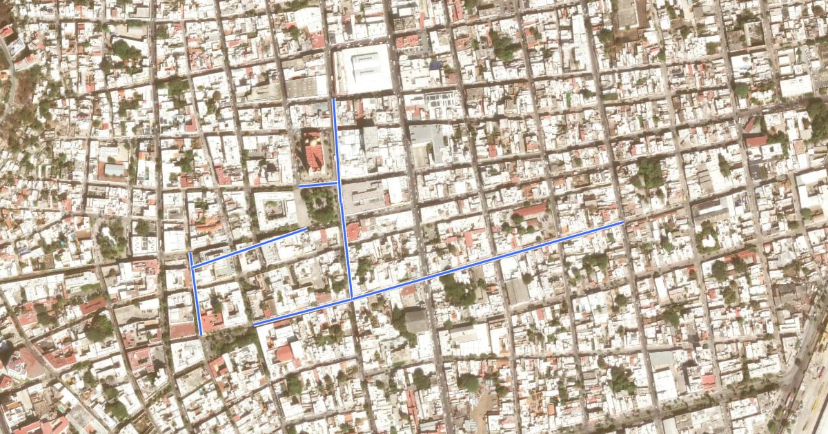Маршрут Circuito Histórico на спутниковом снимке