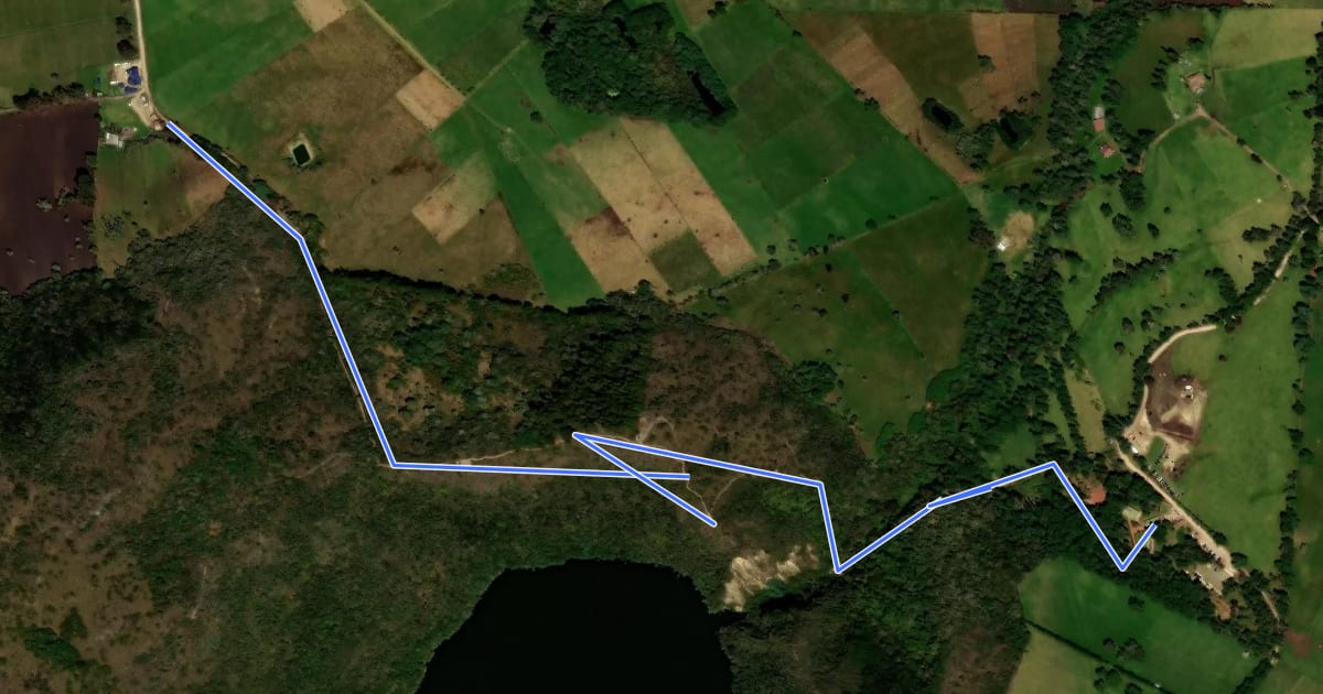 Маршрут Circuito Laguna de Guatavita на спутниковом снимке