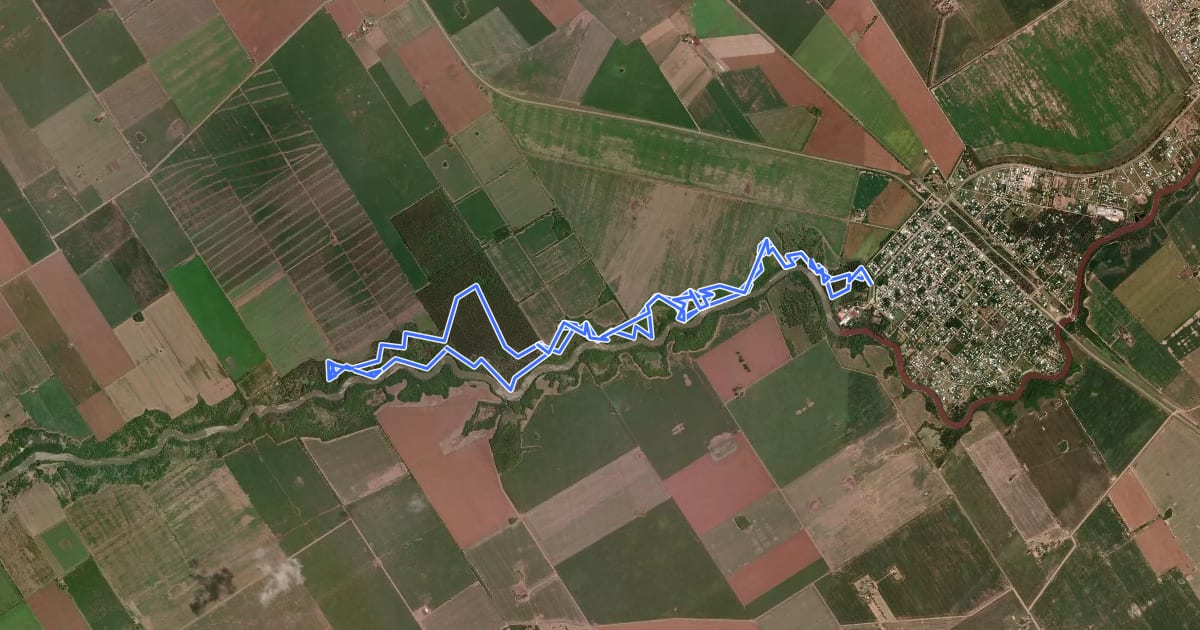Маршрут Circuito Natural de Andino на спутниковом снимке