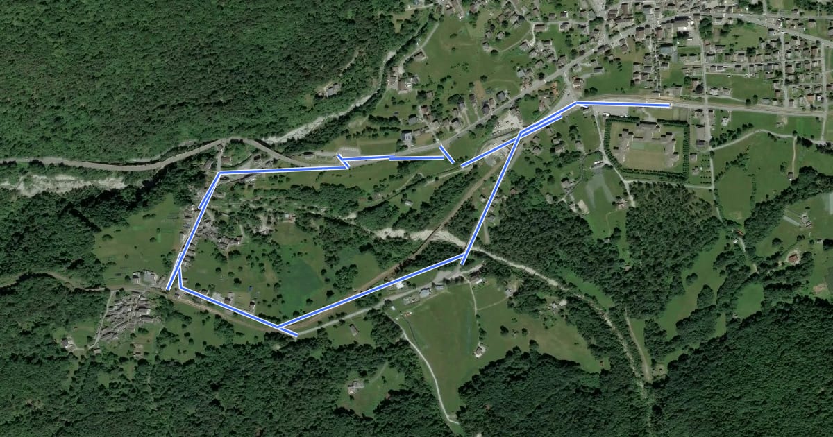 Маршрут circuito Orcesco-Gagnone на спутниковом снимке