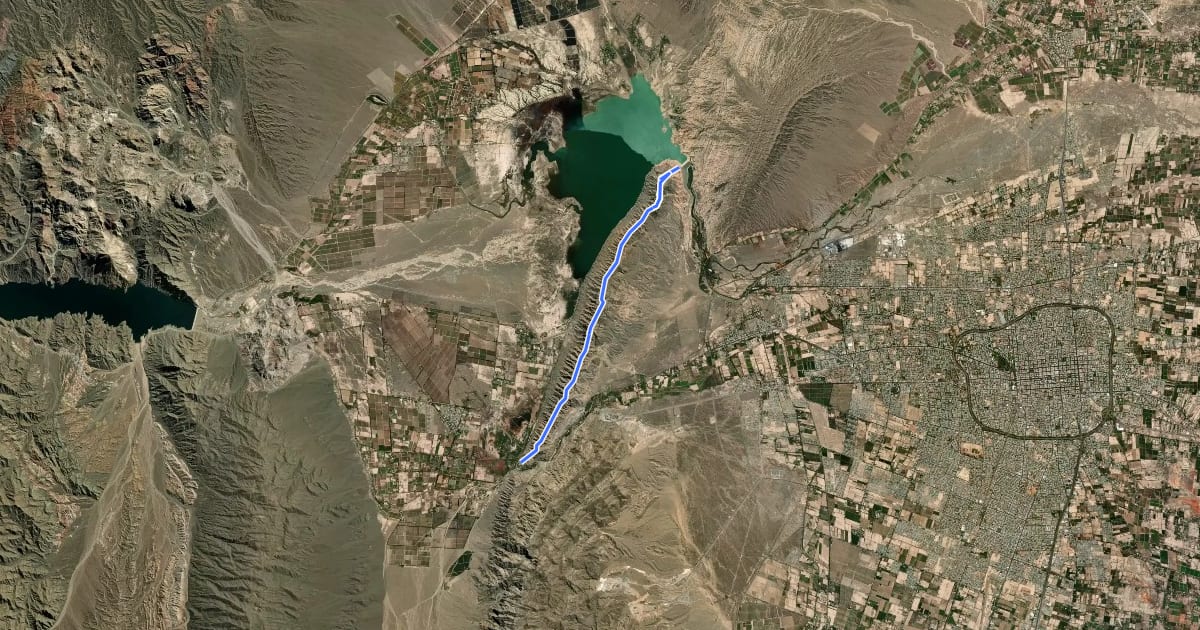 Маршрут Circuito Sierra Chica de Zonda на спутниковом снимке
