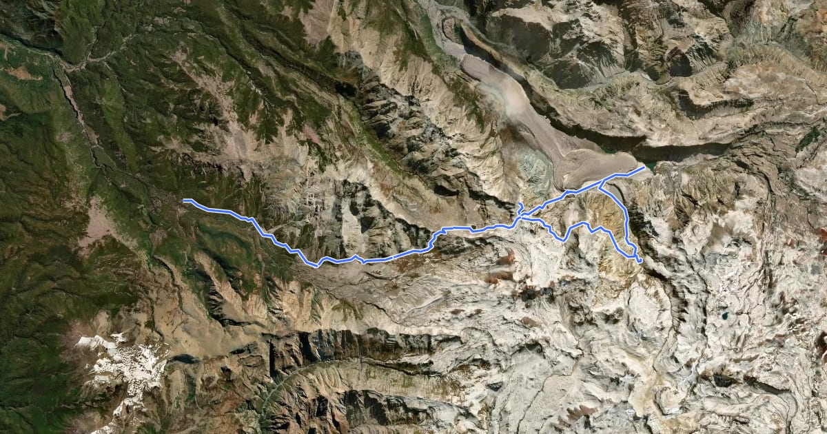 Маршрут Circuito Termas del Azufre - Laguna Mondaca на спутниковом снимке
