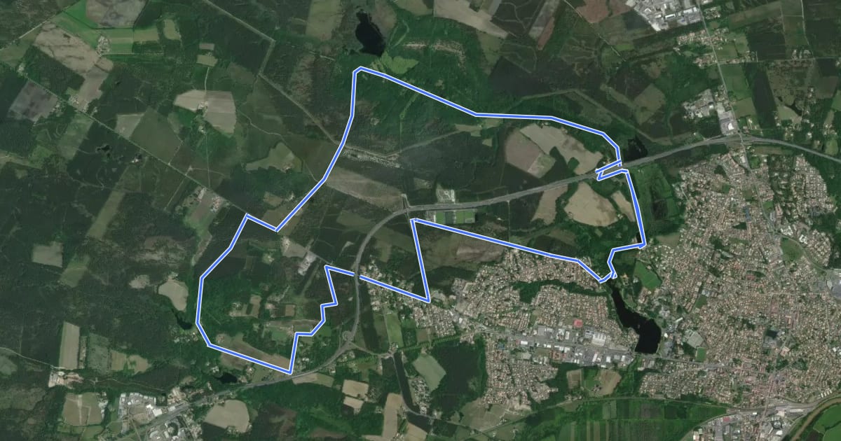 Маршрут Circuits des Étangs на спутниковом снимке