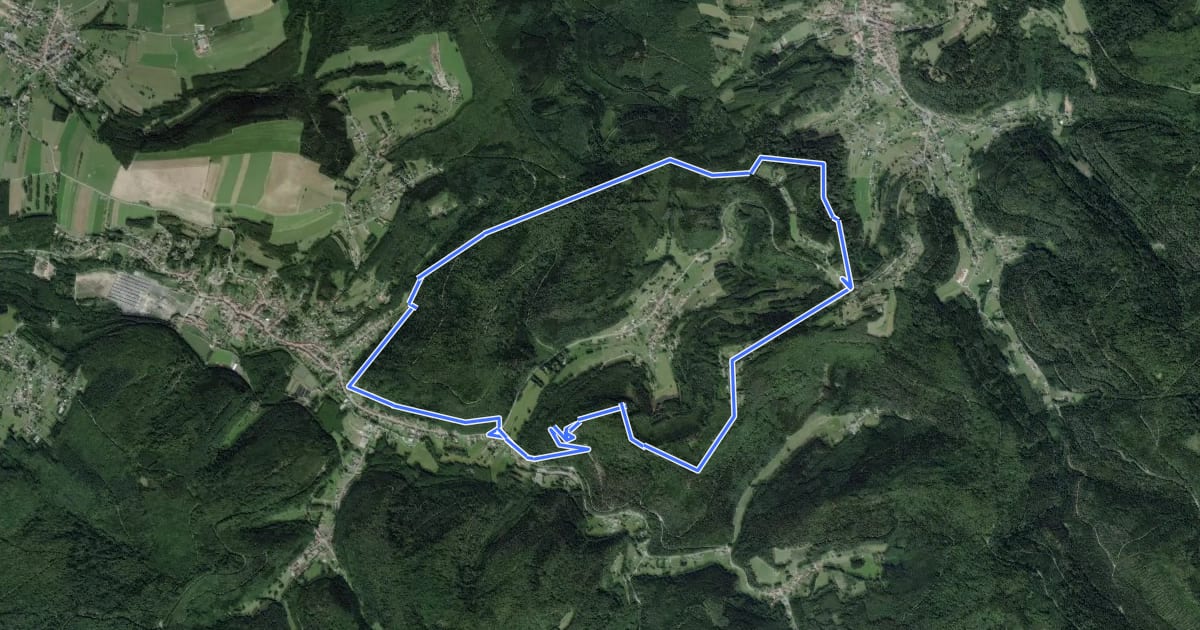 Маршрут Circulaire de la Roche du Diable - Abreschviller на спутниковом снимке