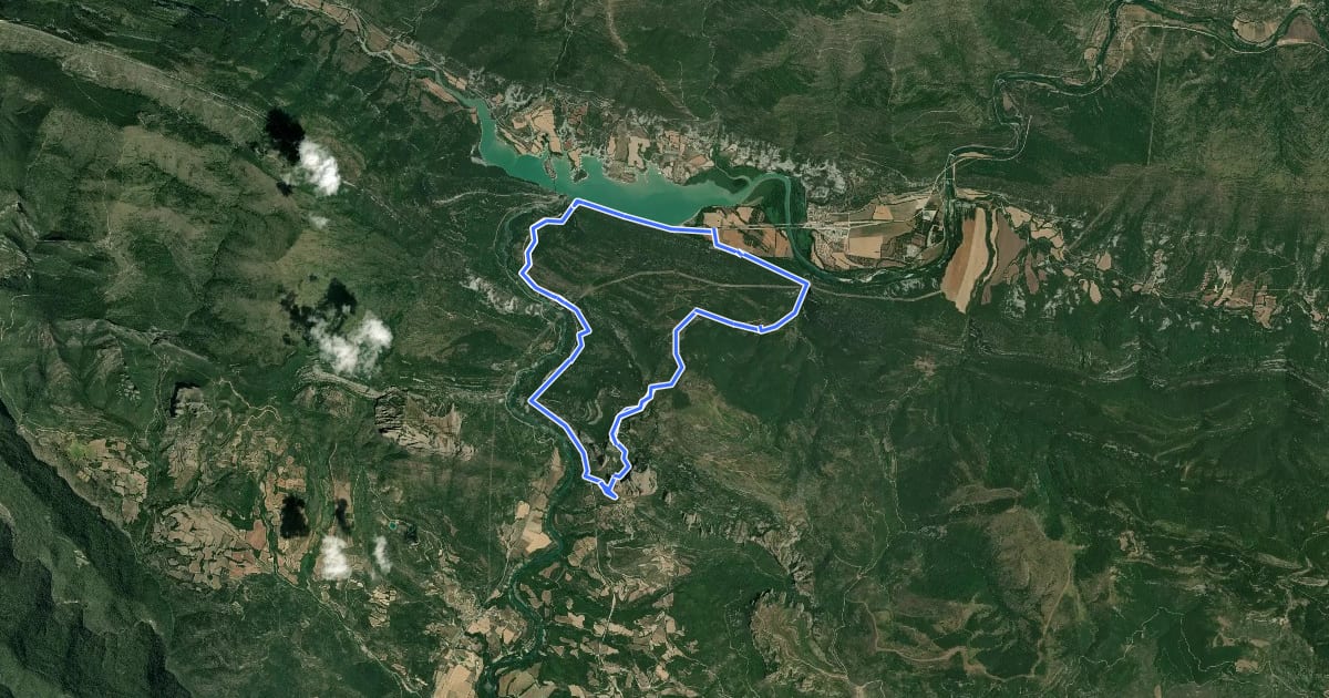Маршрут Circular de Riglos на спутниковом снимке