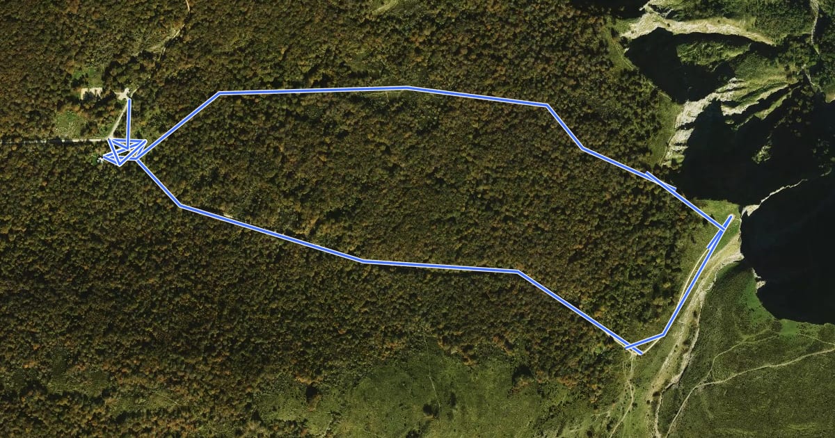 Маршрут Circular del Karst на спутниковом снимке