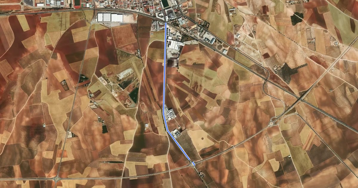 Маршрут Circular Manchega на спутниковом снимке