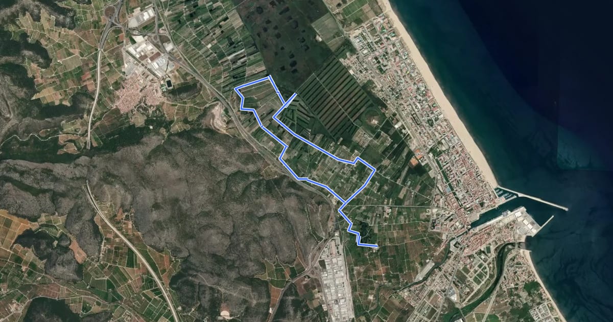 Маршрут Circular Marjal de Gandia Entre Senill i Borro на спутниковом снимке