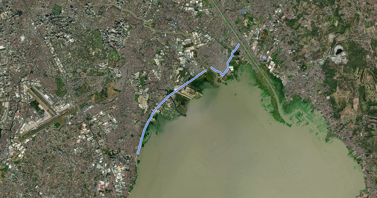 Маршрут Circumferential Road 6 Bicycle Route на спутниковом снимке