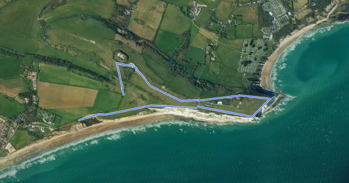 Маршрут Circumnavigate Culver Down Trail, Isle of Wight на спутниковом снимке