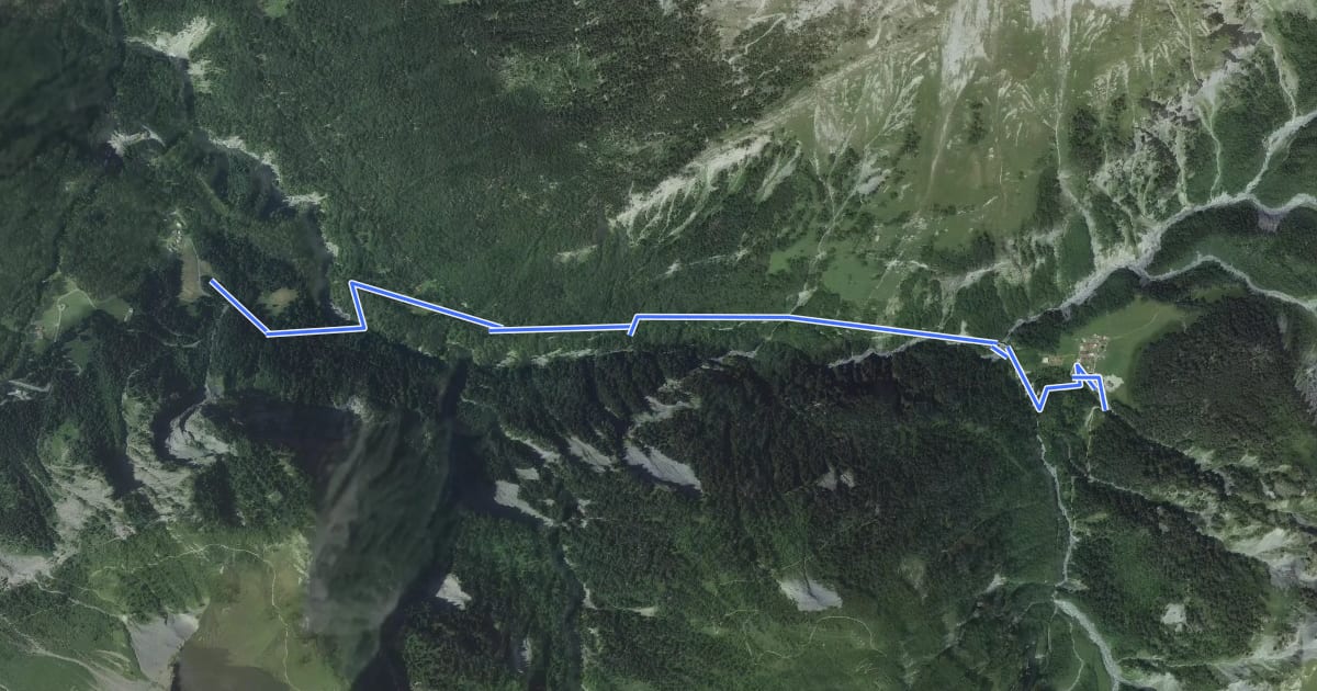 Маршрут Cirque des Fonts на спутниковом снимке