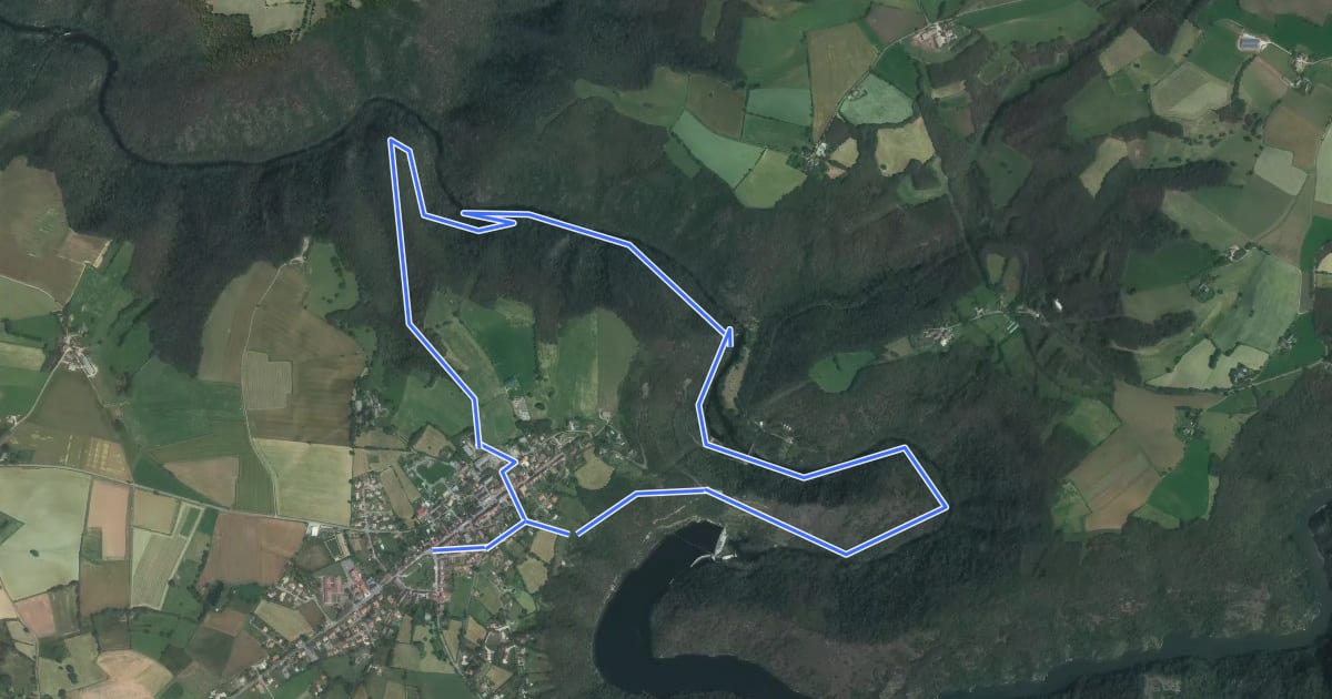 Маршрут Ciruit du Château de Thuriès et du Viaur на спутниковом снимке