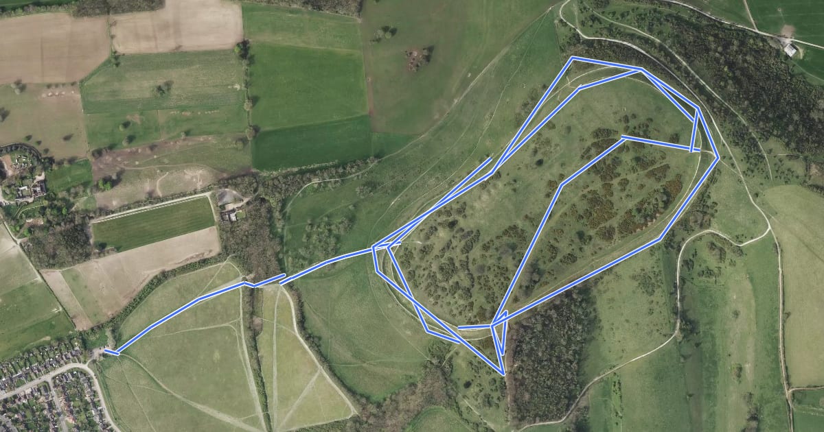 Маршрут Cissbury Ring History and Nature Trail, Sussex East на спутниковом снимке