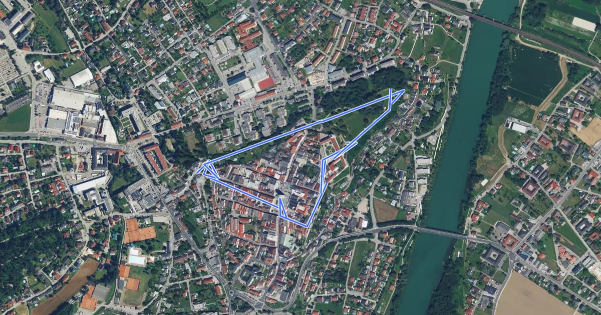 Маршрут Cittàslowrundweg на спутниковом снимке