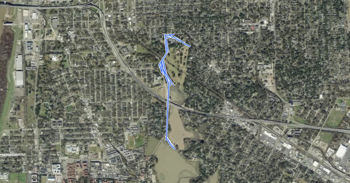 Маршрут City-Brooks Park Greenway на спутниковом снимке