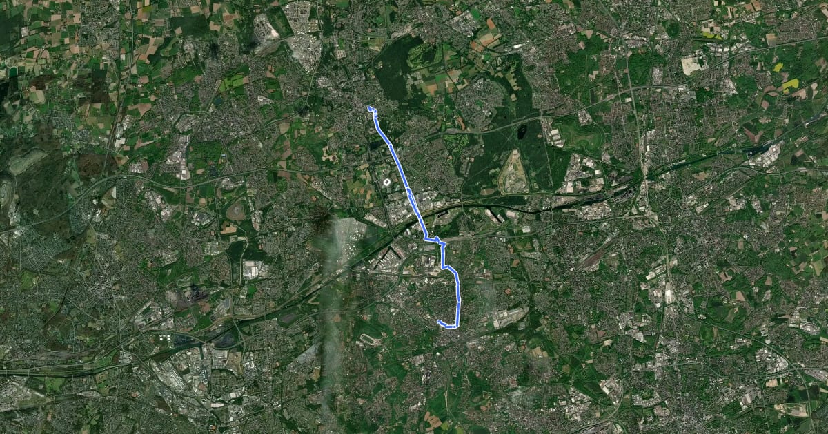 Маршрут City->Buer & Retour Ost: Nord-Süd-Radroute на спутниковом снимке