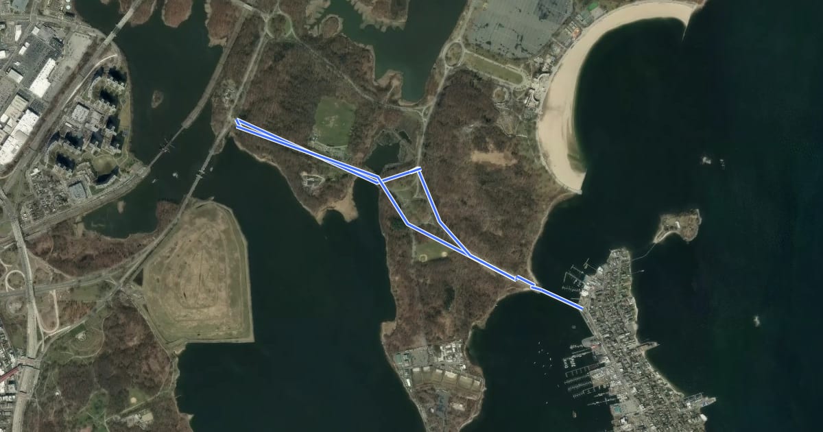 Маршрут City Island Greenway на спутниковом снимке