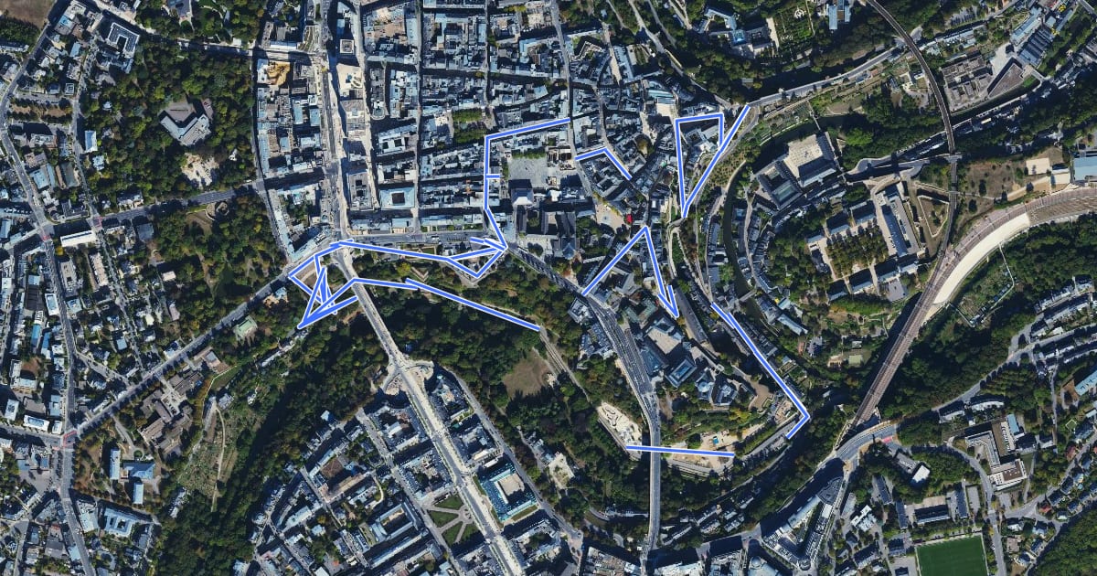 Маршрут City Promenade на спутниковом снимке