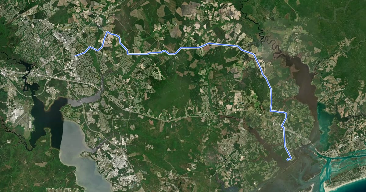Маршрут City-to-the-Sea на спутниковом снимке