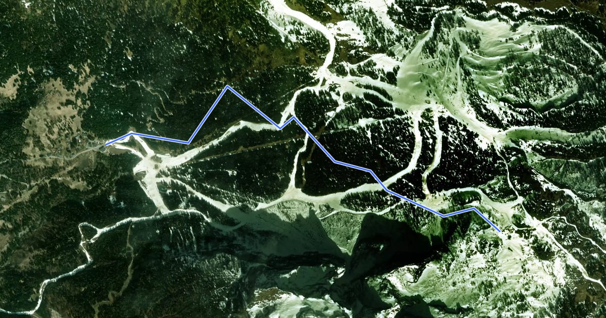 Маршрут Civetta Trail на спутниковом снимке