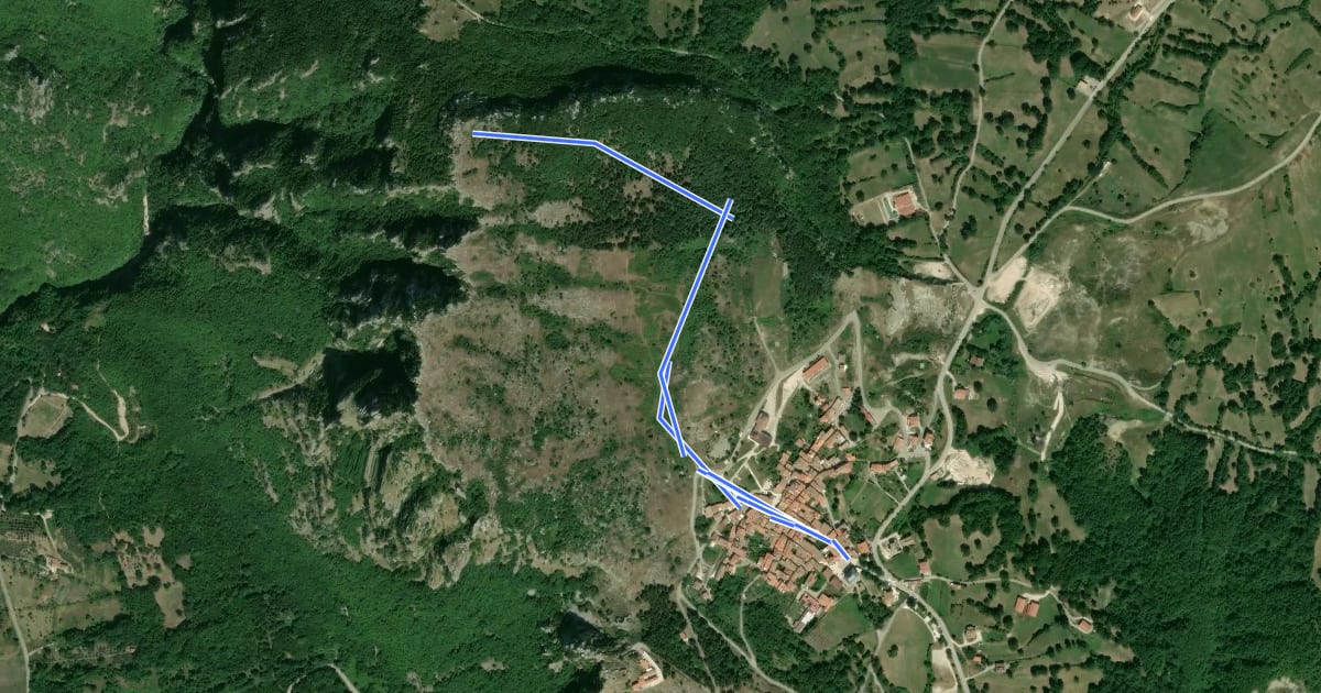 Маршрут Civita di Pietraroja на спутниковом снимке