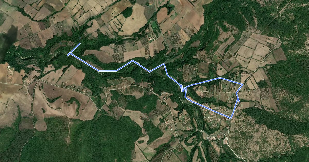 Маршрут Civitella Cesi на спутниковом снимке