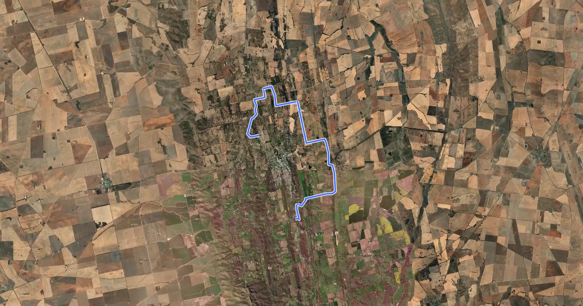 Маршрут Clare Valley Wine & Wilderness Trail - Stage 1 на спутниковом снимке