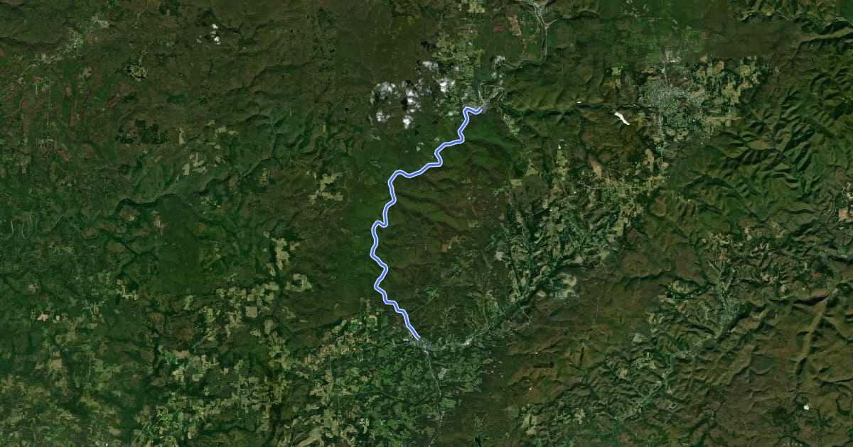 Маршрут Clarion-Little Toby Creek Trail на спутниковом снимке