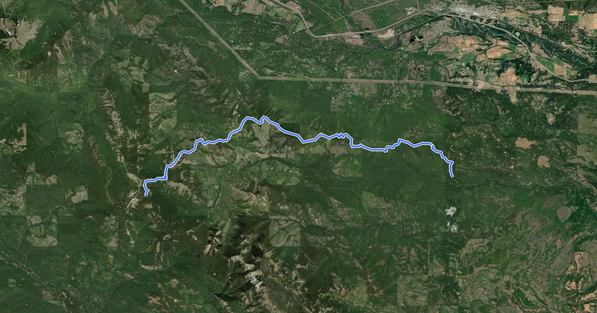 Маршрут Cle Elum Ridge Trail на спутниковом снимке