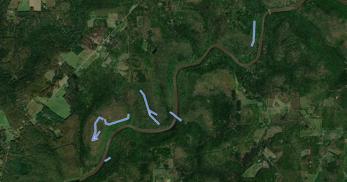 Маршрут Clear Creek - Clarion River на спутниковом снимке