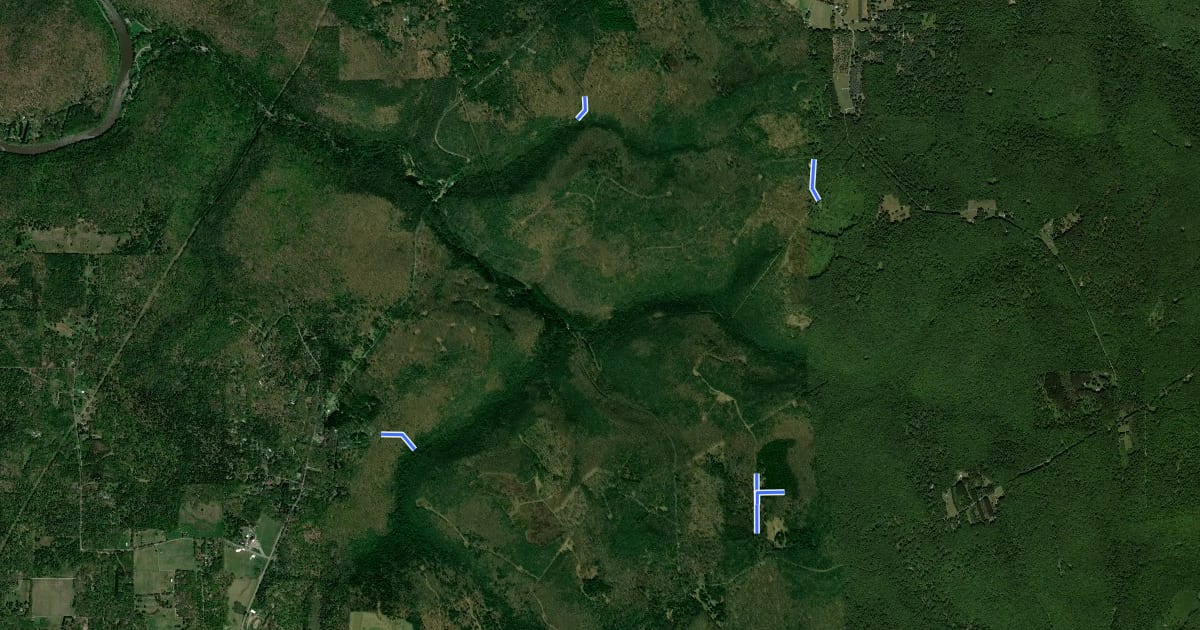Маршрут Clear Creek State Park на спутниковом снимке