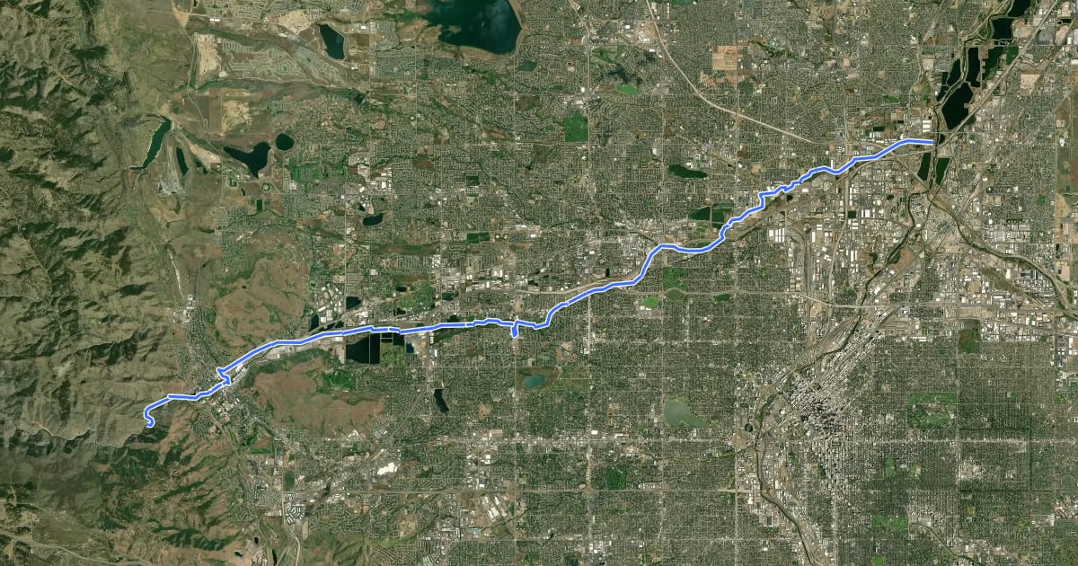Маршрут Clear Creek Trail на спутниковом снимке