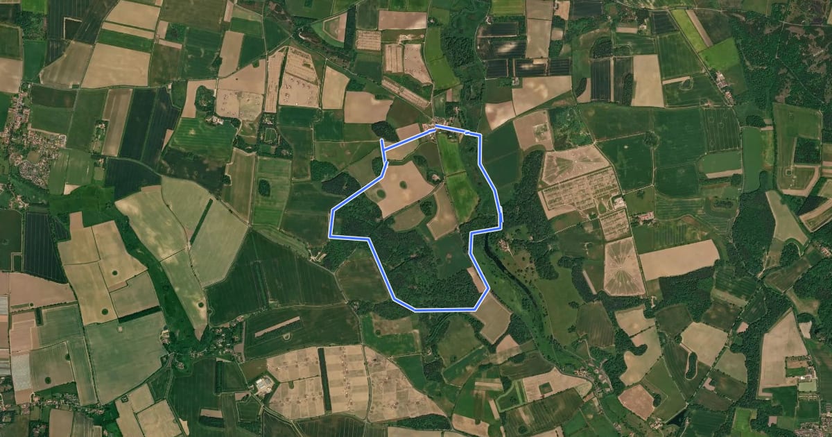 Маршрут Cley Spy Circular Bird Walk на спутниковом снимке