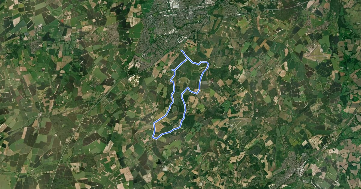 Маршрут Cliddesden Duck Pond (Cycling Discoveries for Mountain Bikes in and Around North Hampshire) на спутниковом снимке