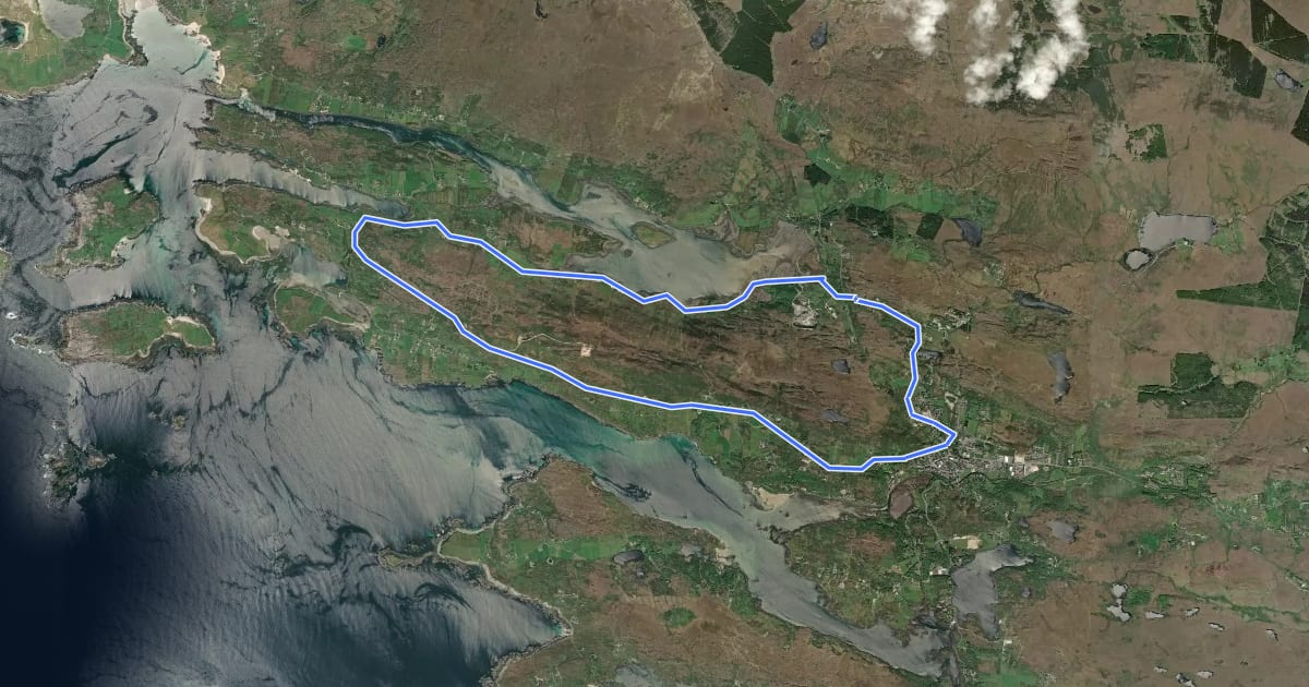 Маршрут Clifden Cycle Hub - Loop 1 на спутниковом снимке