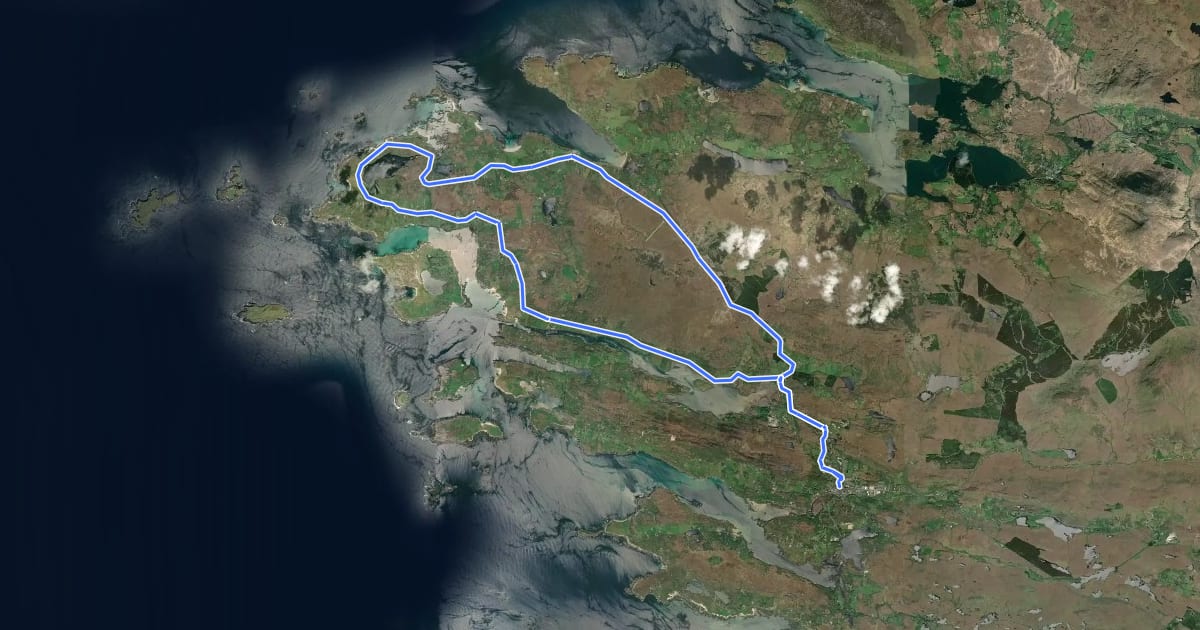 Маршрут Clifden Cycle Hub - Loop 3 на спутниковом снимке