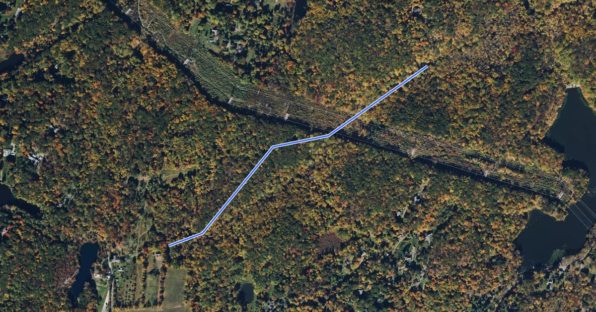 Маршрут Cliffdale-Teatown Trail на спутниковом снимке