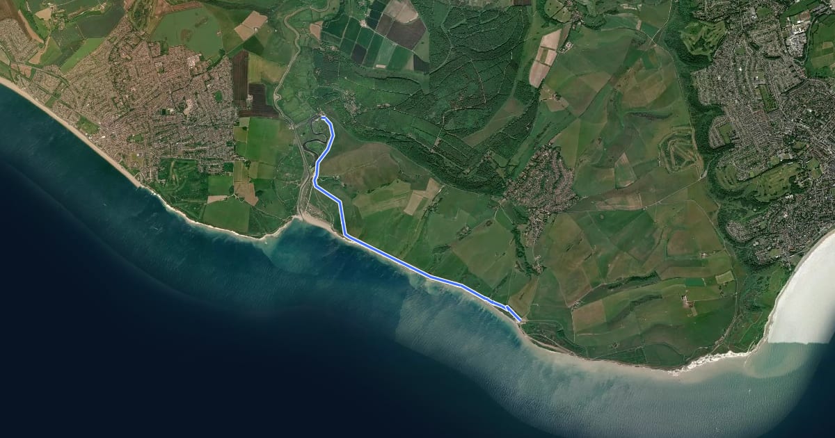 Маршрут Clifftop Walk From Birling Gap to Exceat, South Downs East на спутниковом снимке