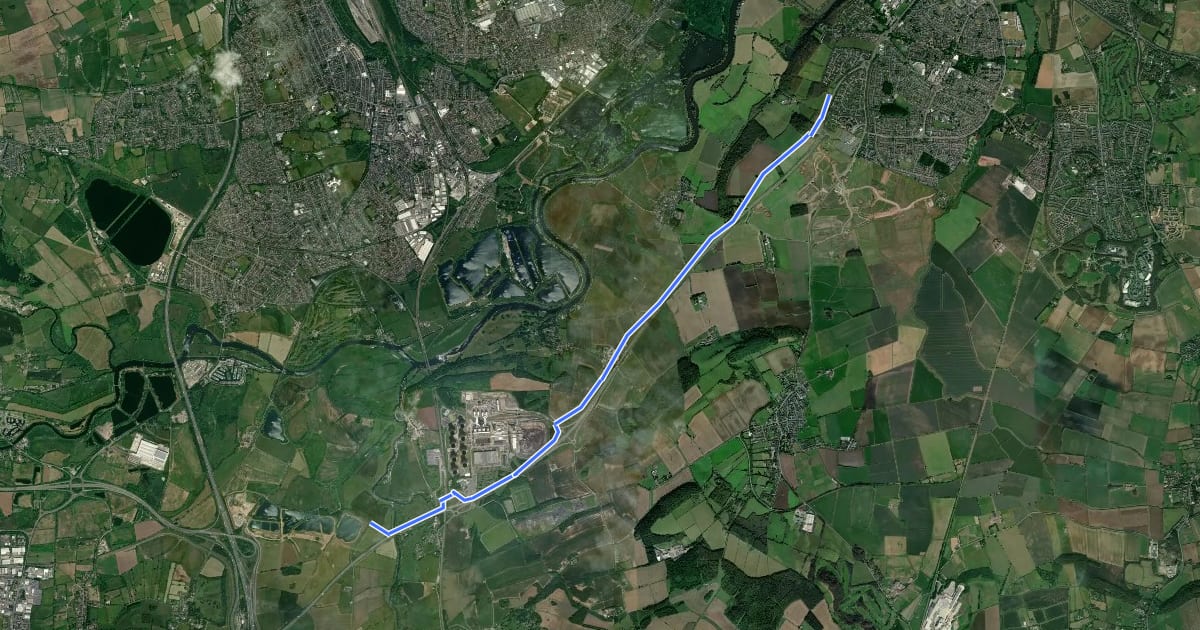 Маршрут Clifton <> Kegworth на спутниковом снимке