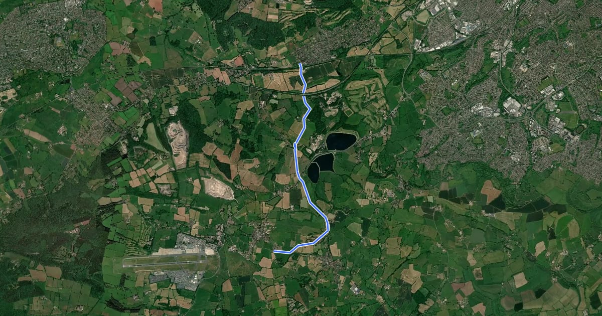 Маршрут Clifton Link: Long Ashton to Felton на спутниковом снимке