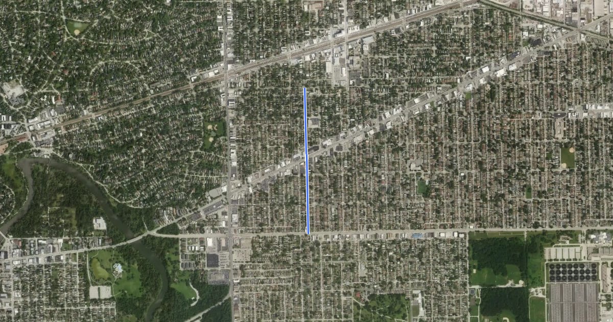 Маршрут Clinton Avenue на спутниковом снимке