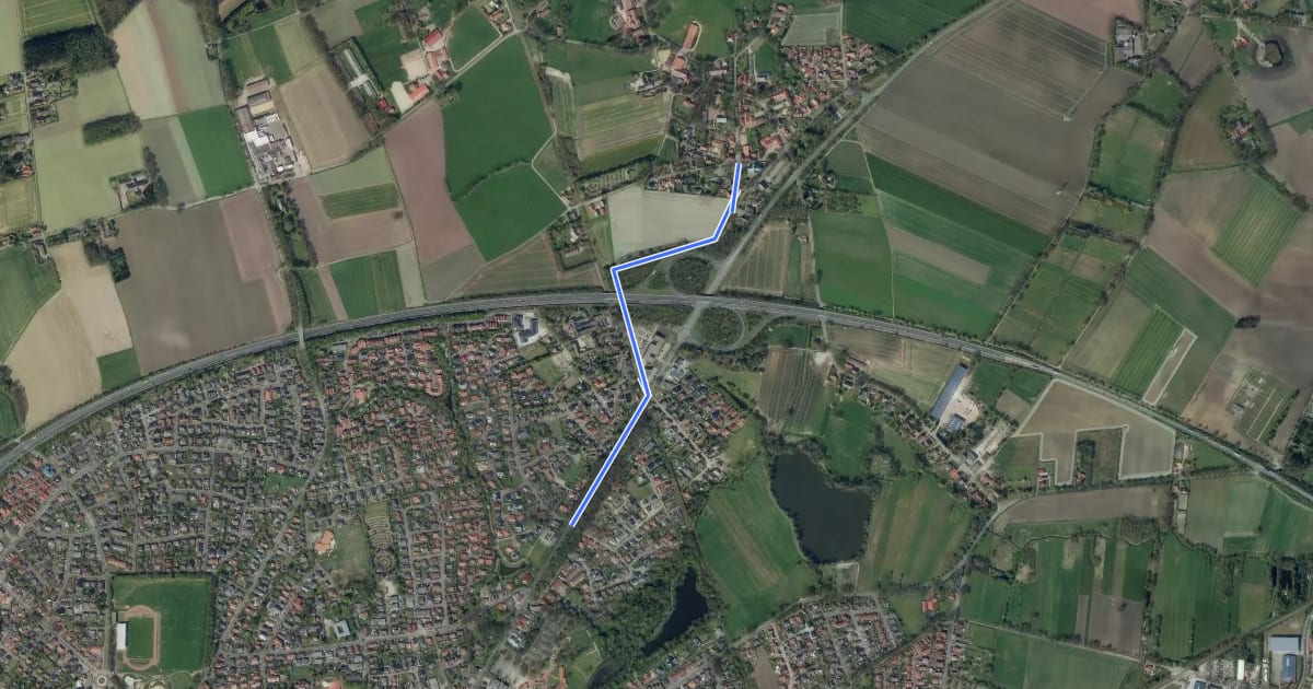 Маршрут Cloppenburg (16) - Cloppenburg (19) на спутниковом снимке