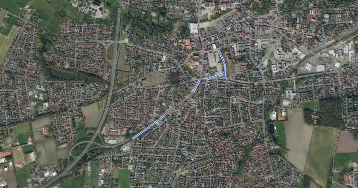 Маршрут Cloppenburg (53) - Cloppenburg (97) на спутниковом снимке