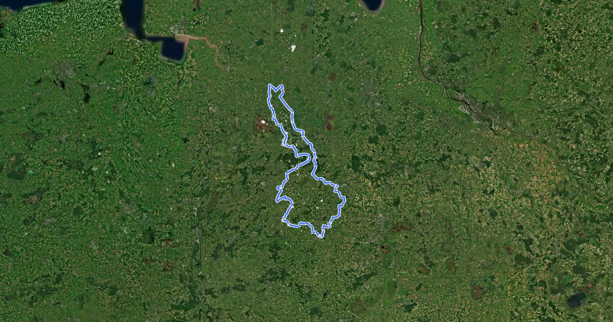 Маршрут Cloppenburger Radtour на спутниковом снимке