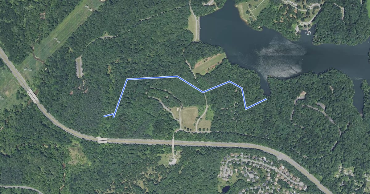 Маршрут Clopper Lake - Mink Hollow на спутниковом снимке