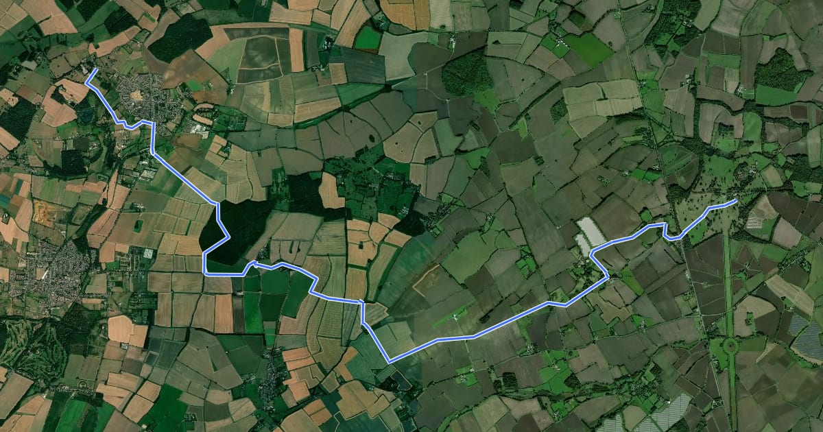 Маршрут Clopton Way на спутниковом снимке